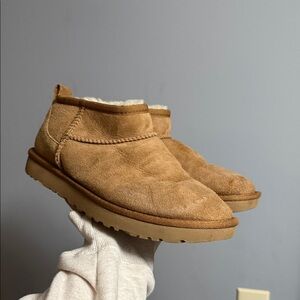 UGG Ultra Mini Women's Tan Suede Ankle Short Boots Booties